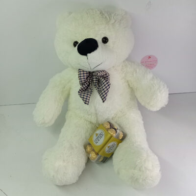 80cm White Teddy Ferrero Chocos Gifts And Flowers Kenya Same Day