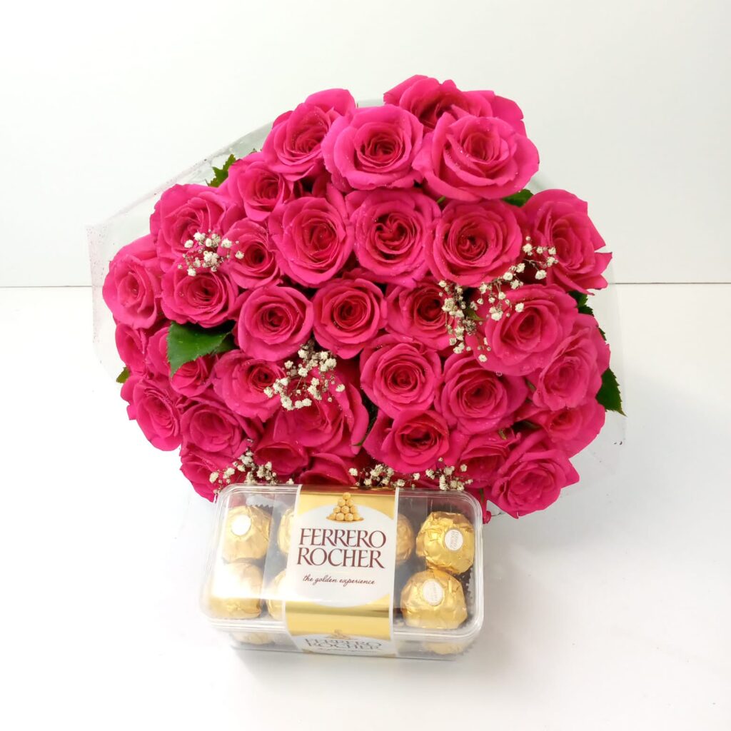 Happiness Flower Bouquet & Chocos Gifts and Flowers Kenya Same Day