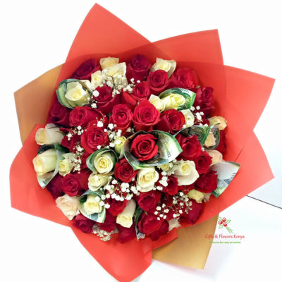 Money Flower Bouquet | Roses Money Bouquet - Gifts and Flowers Kenya