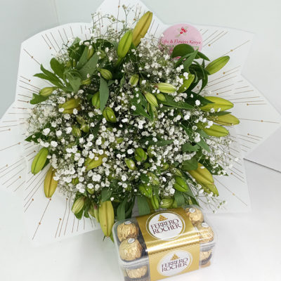 Lilies & Ferrero Choco Combo - Gifts and Flowers Kenya | Same Day ...